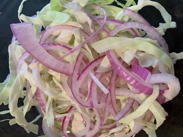 Red Onion and Cabbage Slaw