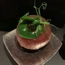 Peeled cherry tomato w caviar