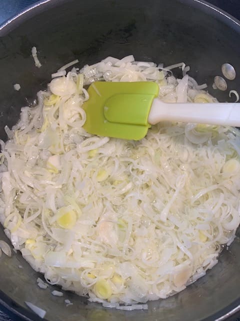 sauteed onions and leeks