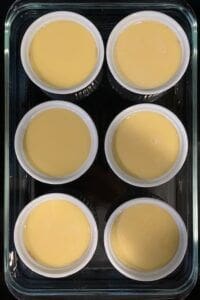 flan custard in ramekins