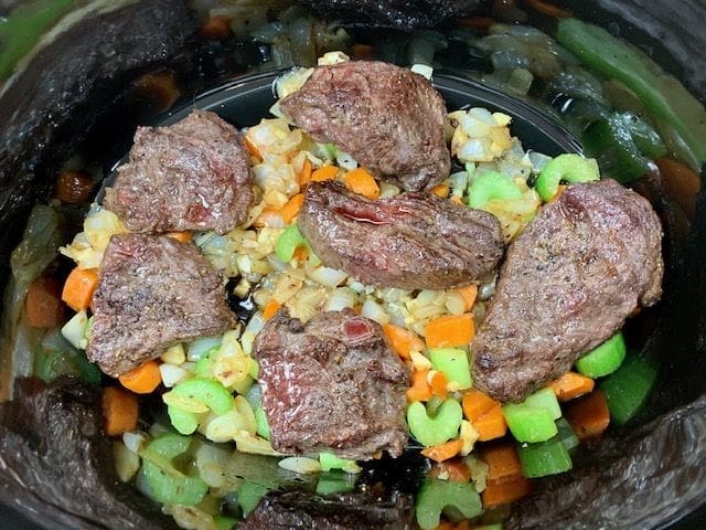 Beef Cheeks on veggies