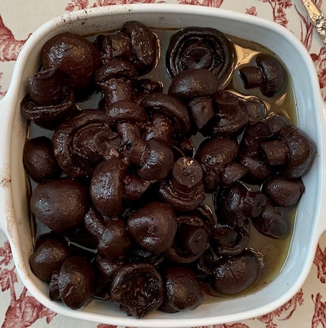 bowl of steakhouse mushrooms