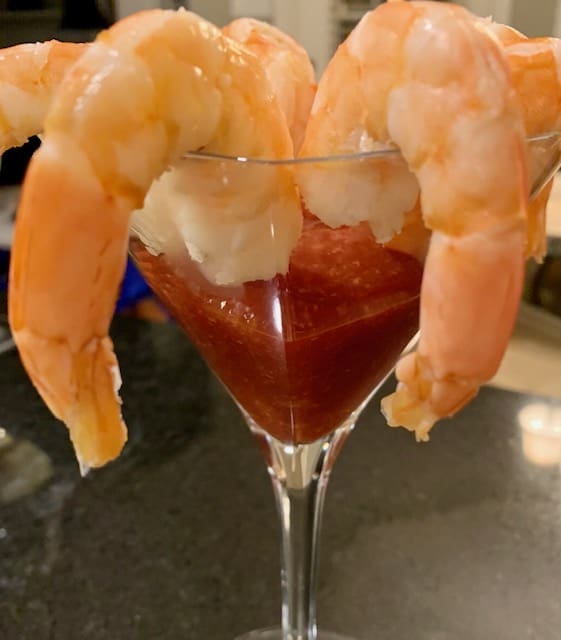 Shrimp Cocktail side view