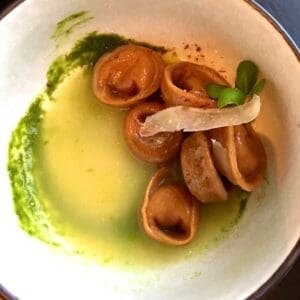 tortellini in burrata with genovese pesto