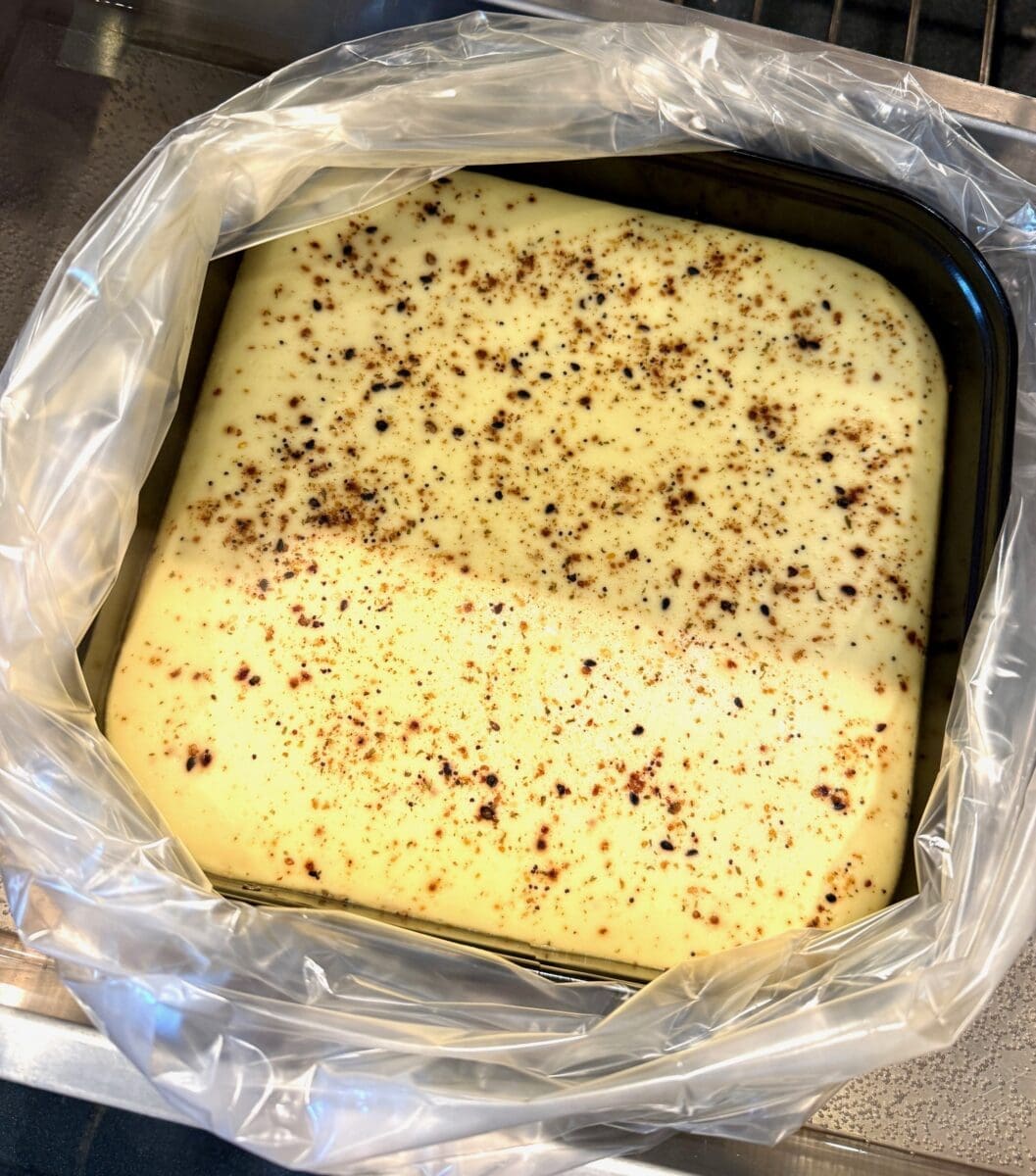 cheesecake in baking bag