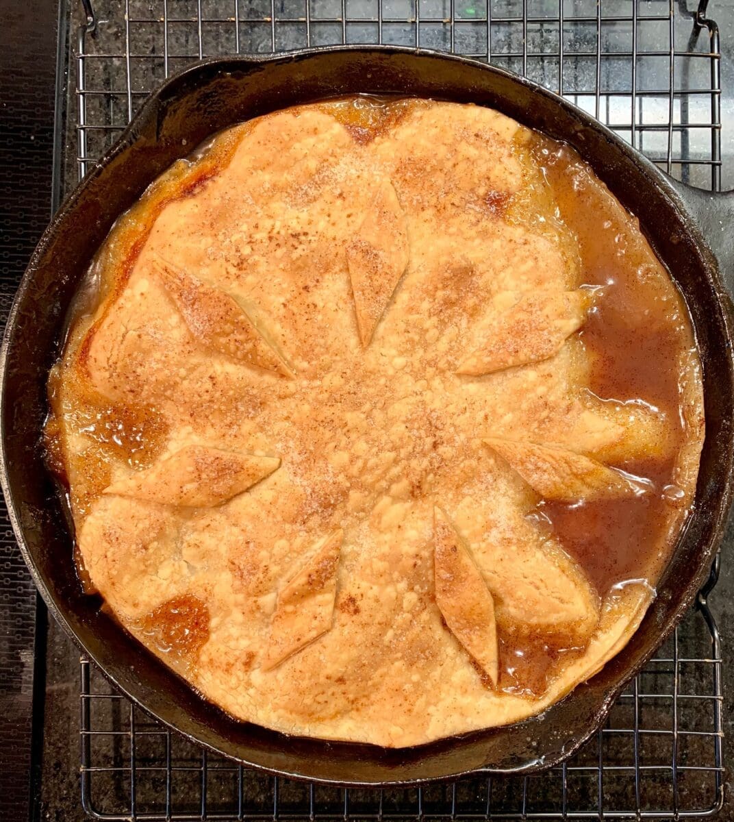 Peach cobbler baked