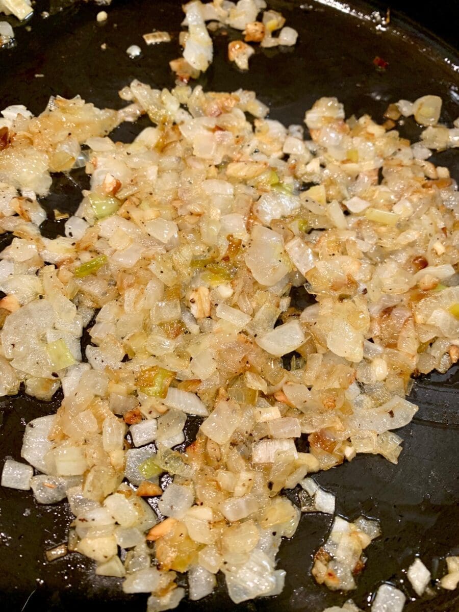 onion leek garlic cooked