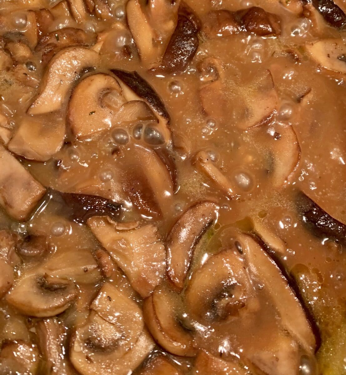 mushrooms with broth