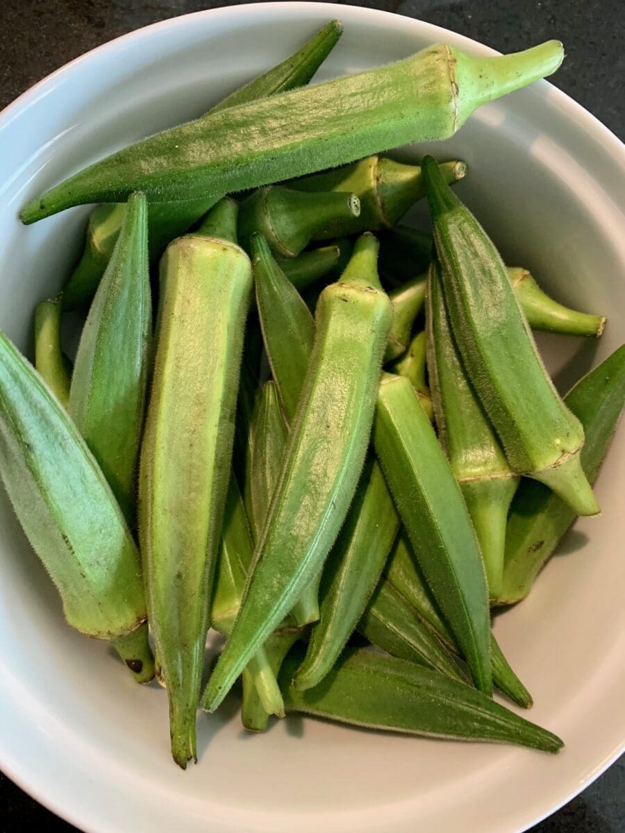 Fresh picked okra