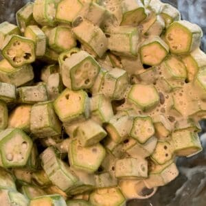 Okra in egg and milk
