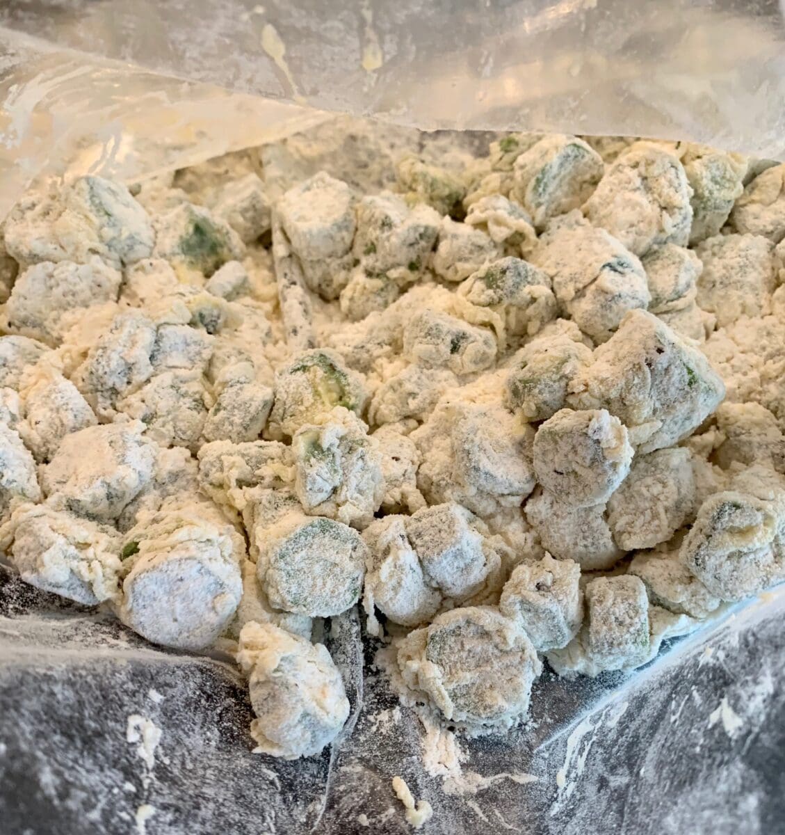 floured okra