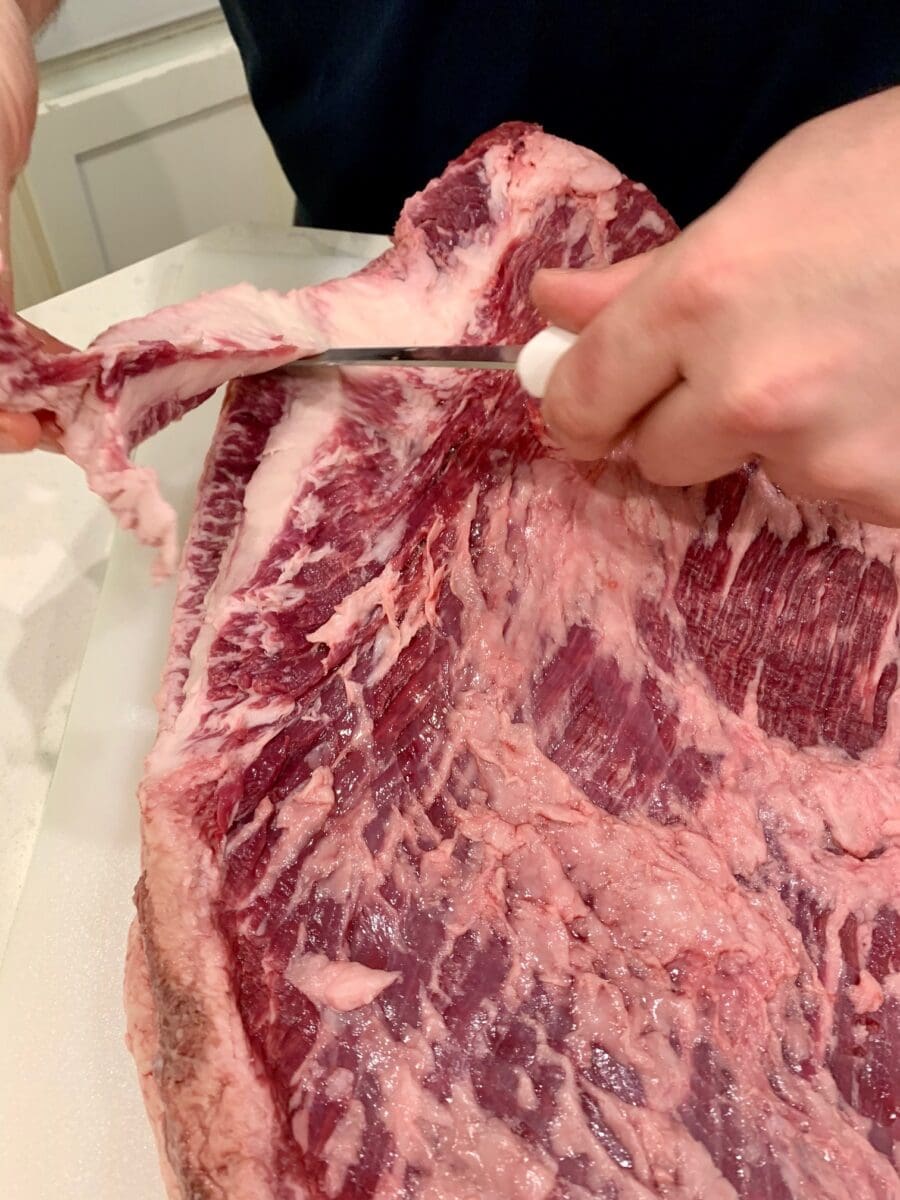 trimming brisket