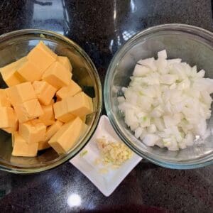 cheese onion garlic
