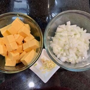 cheese onion garlic