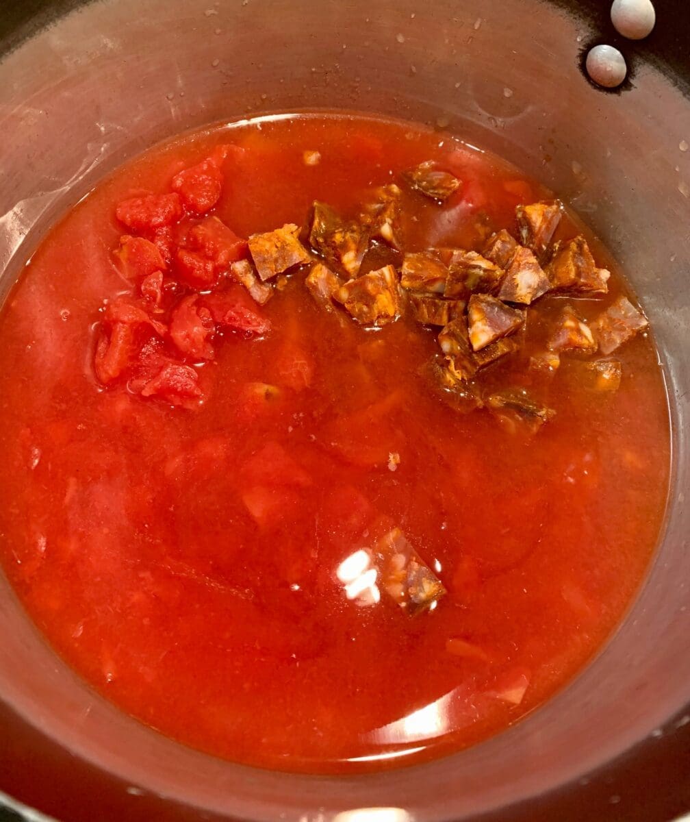 tomatoes and chorizo
