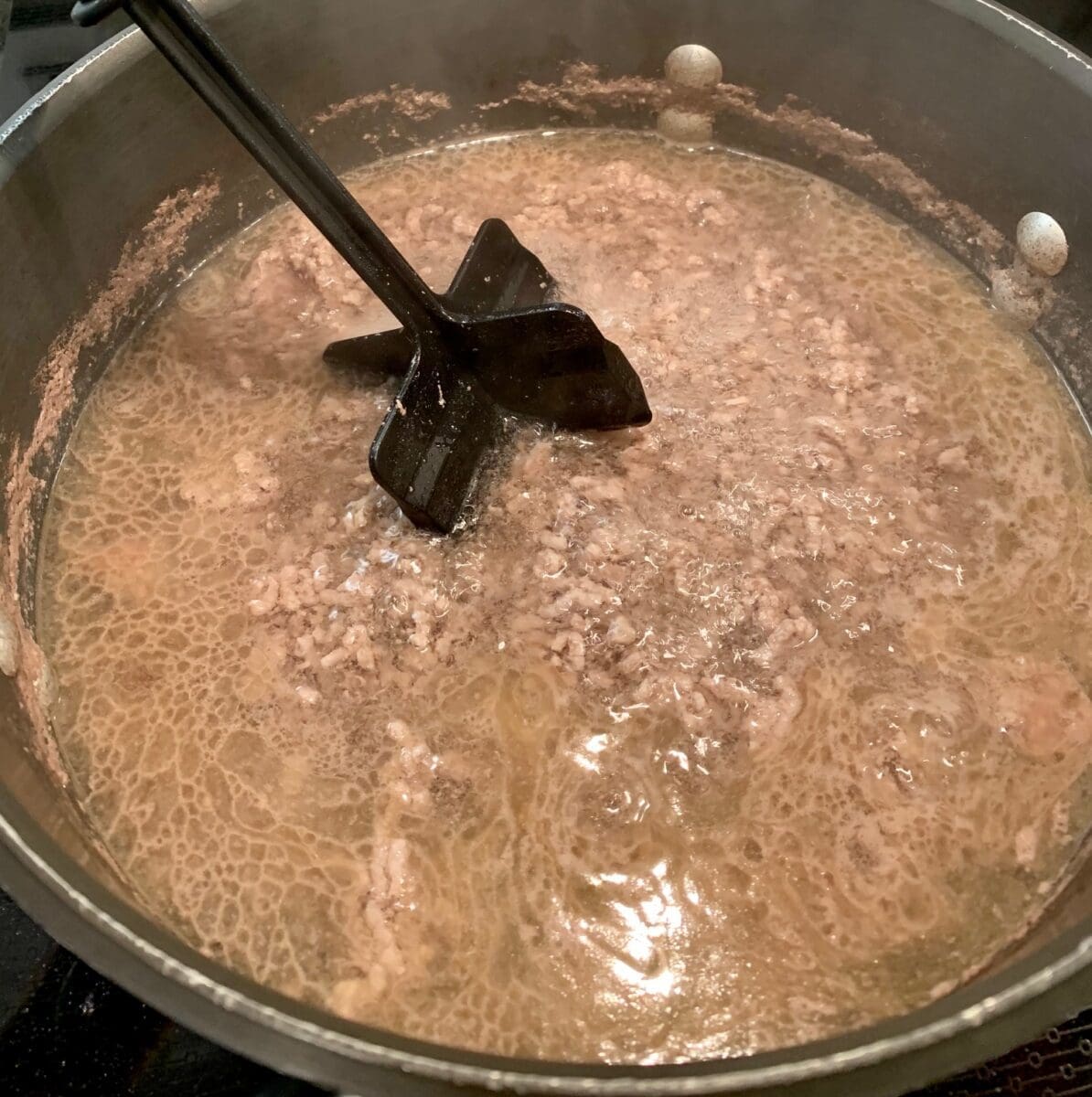 boiled water and beef