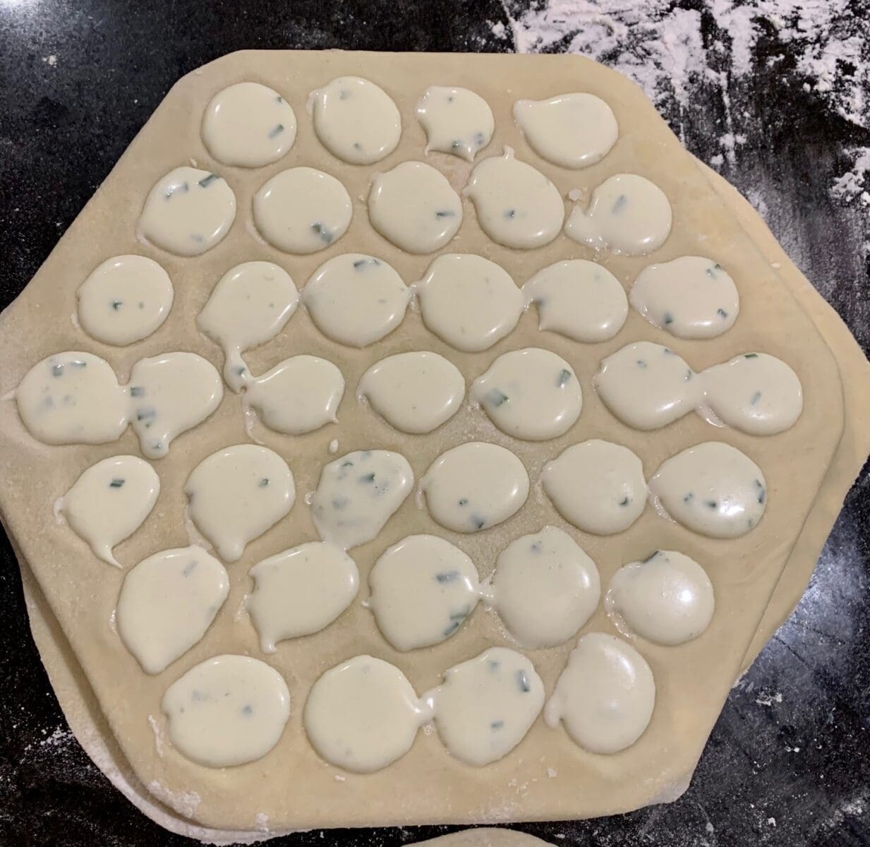 filling the dumplings