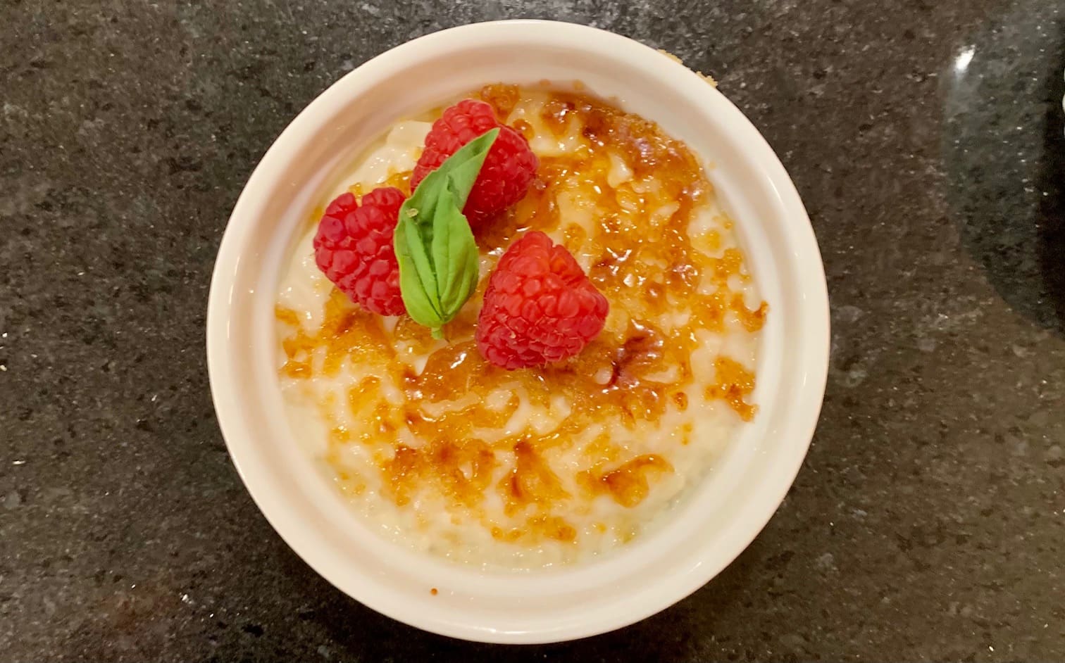 coconut rice pudding brulee