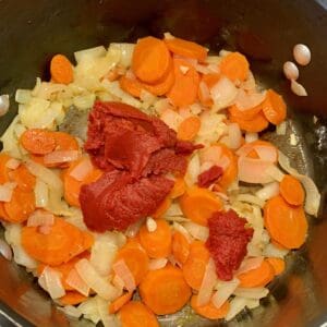 carrots onions and tomato paste