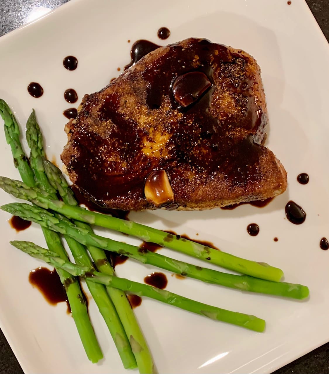 Seared Spicy tuna with balsamic reduction