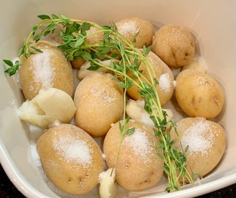 Fingerling Potato Confit with Garlic and Sage