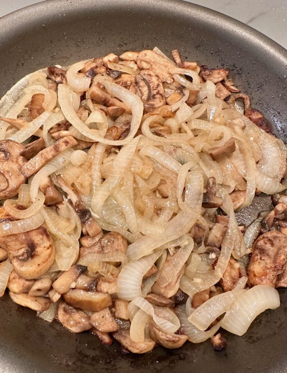 cooked onion and shrooms