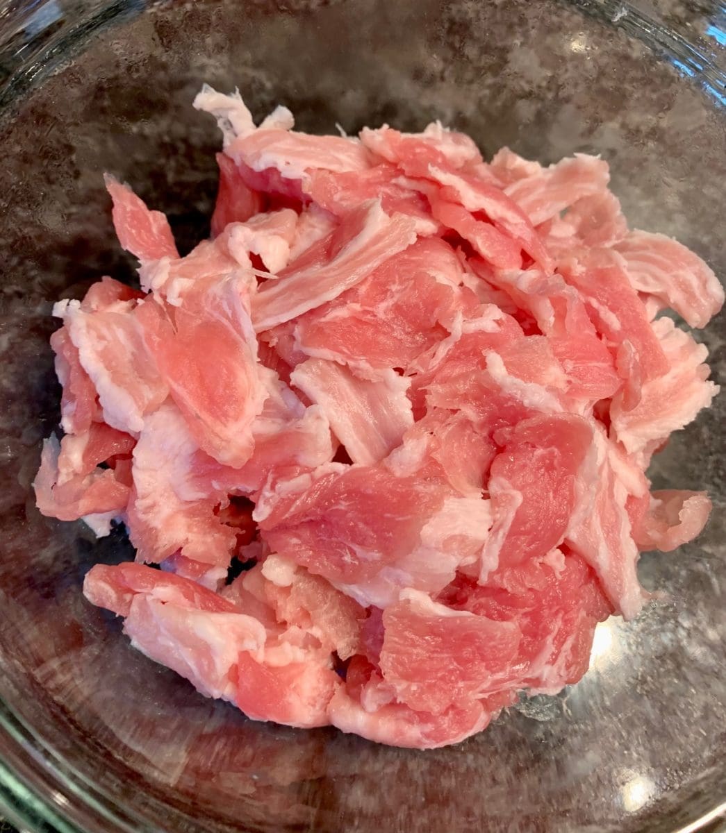 pork belly trimmed and sliced