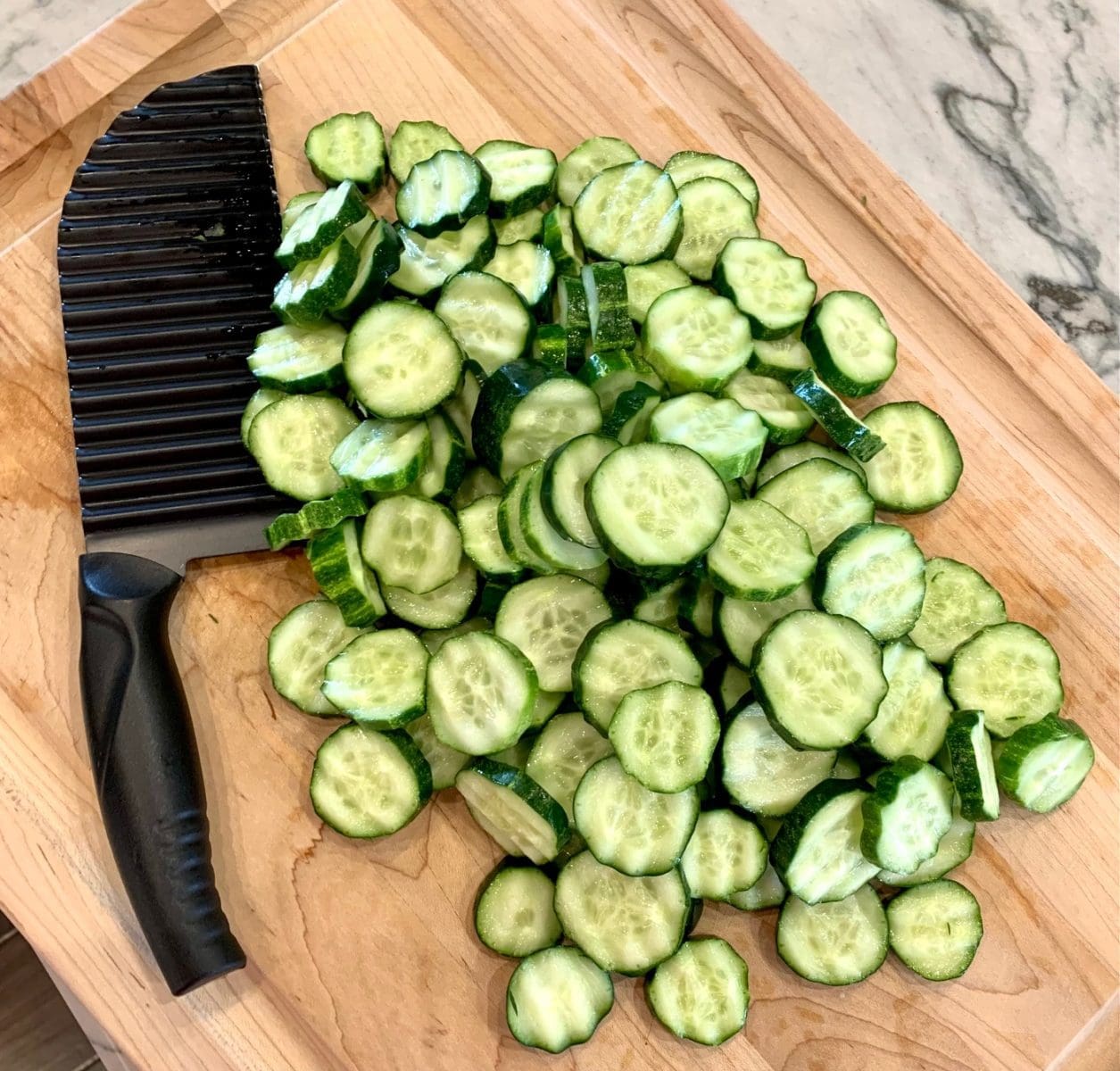 sliced cucumbers