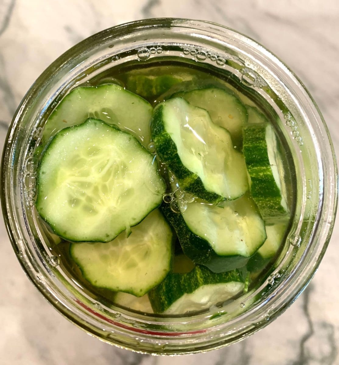 sweet and spicy butter pickles in brine