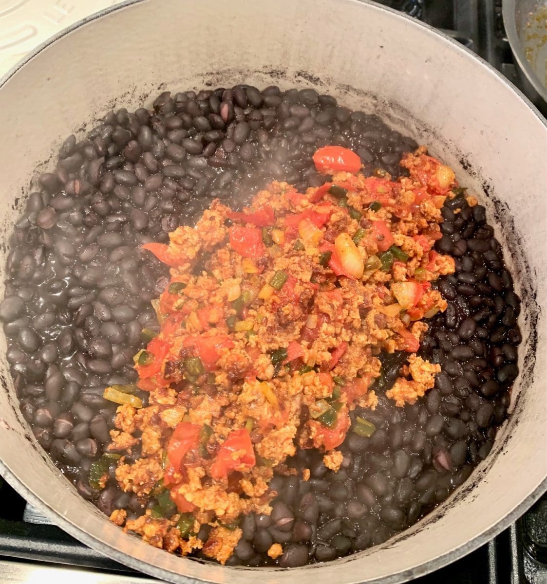 beans chorizo and veggies