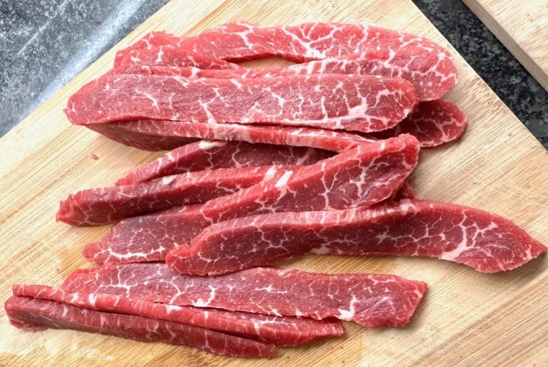 sliced beef
