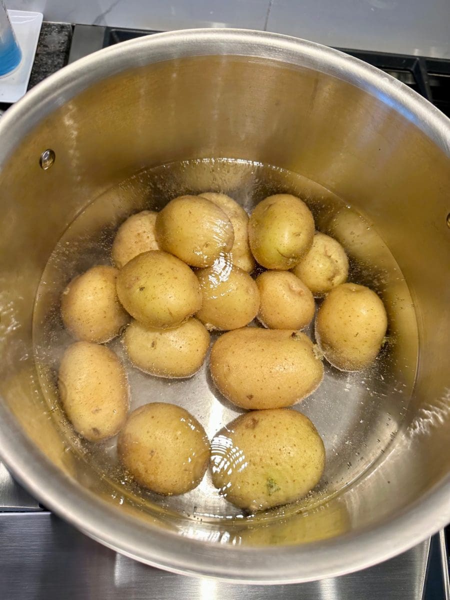 simmering the spuds