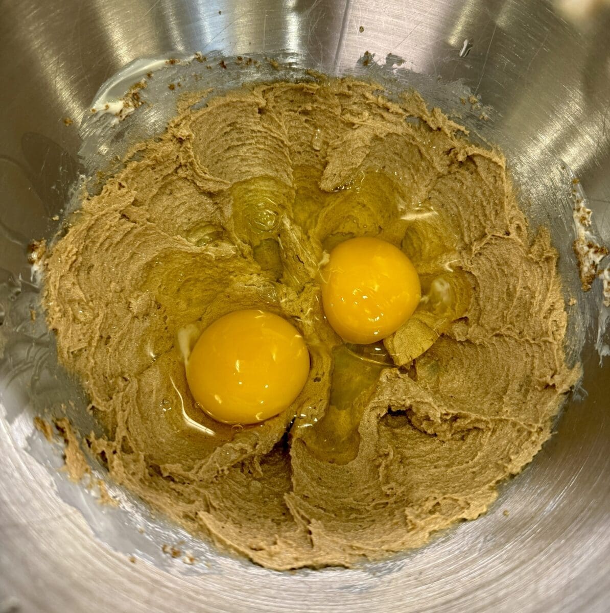 adding eggs