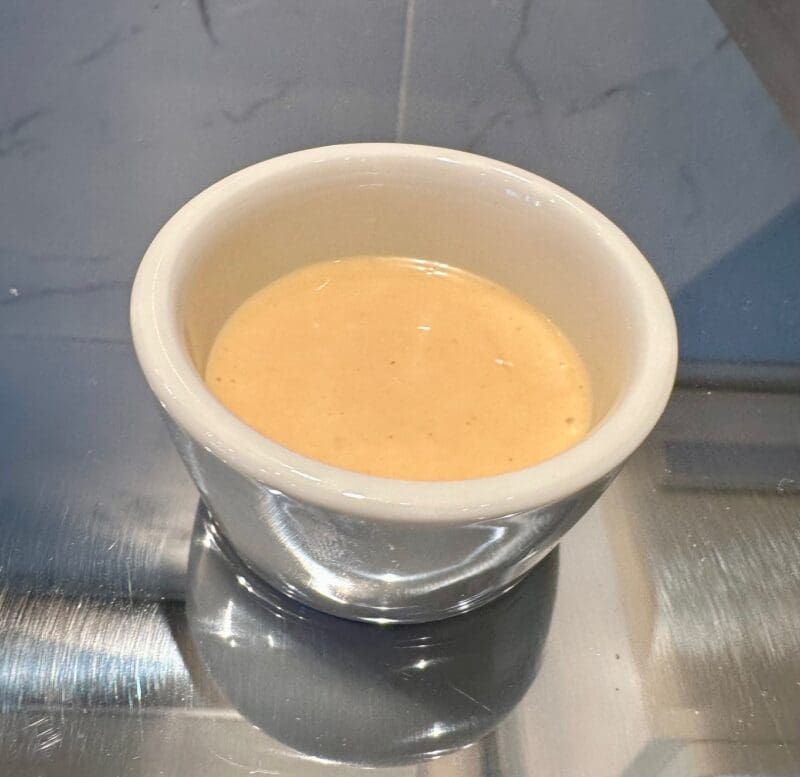 sauce in mini ramekin