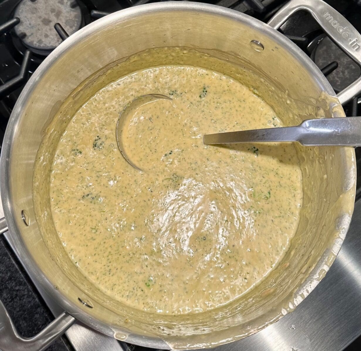finished broccoli cheese soup