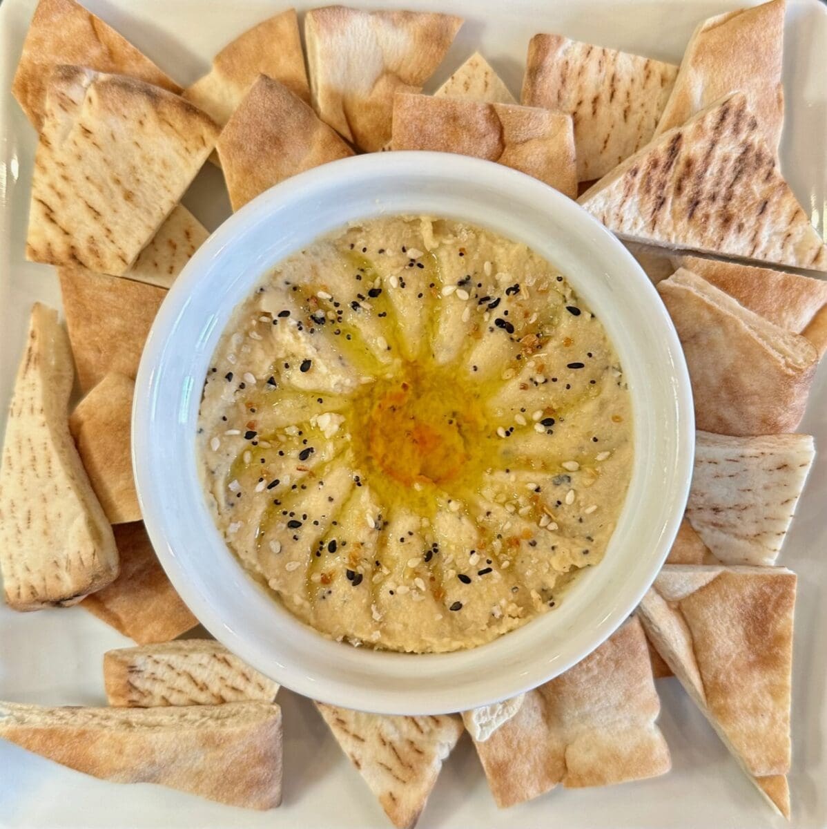 everything bagel hummus mongolian hot oil