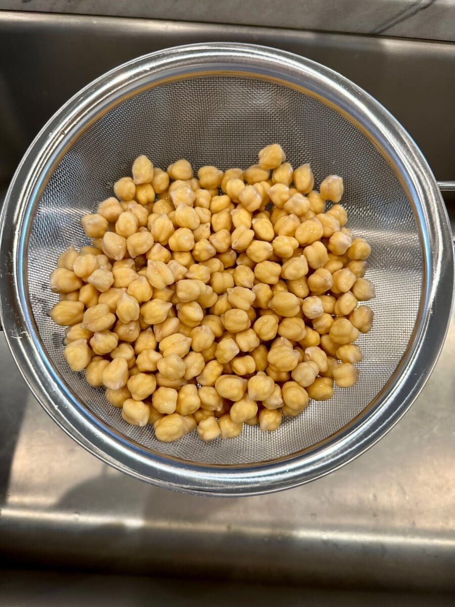 soaked peas ready to simmer