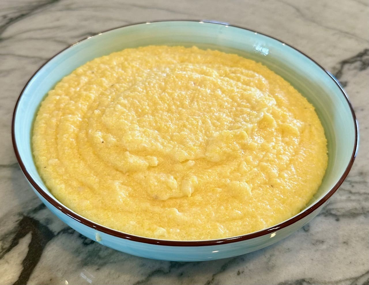 aged asiago polenta without garnish