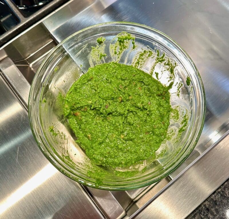 finished parsley butter for snail porridge