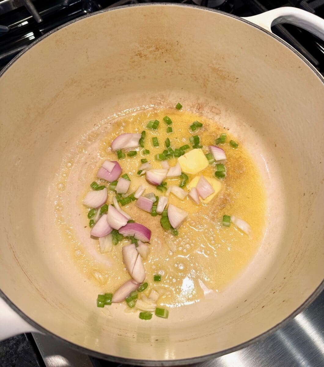 sauteed shallot and celery