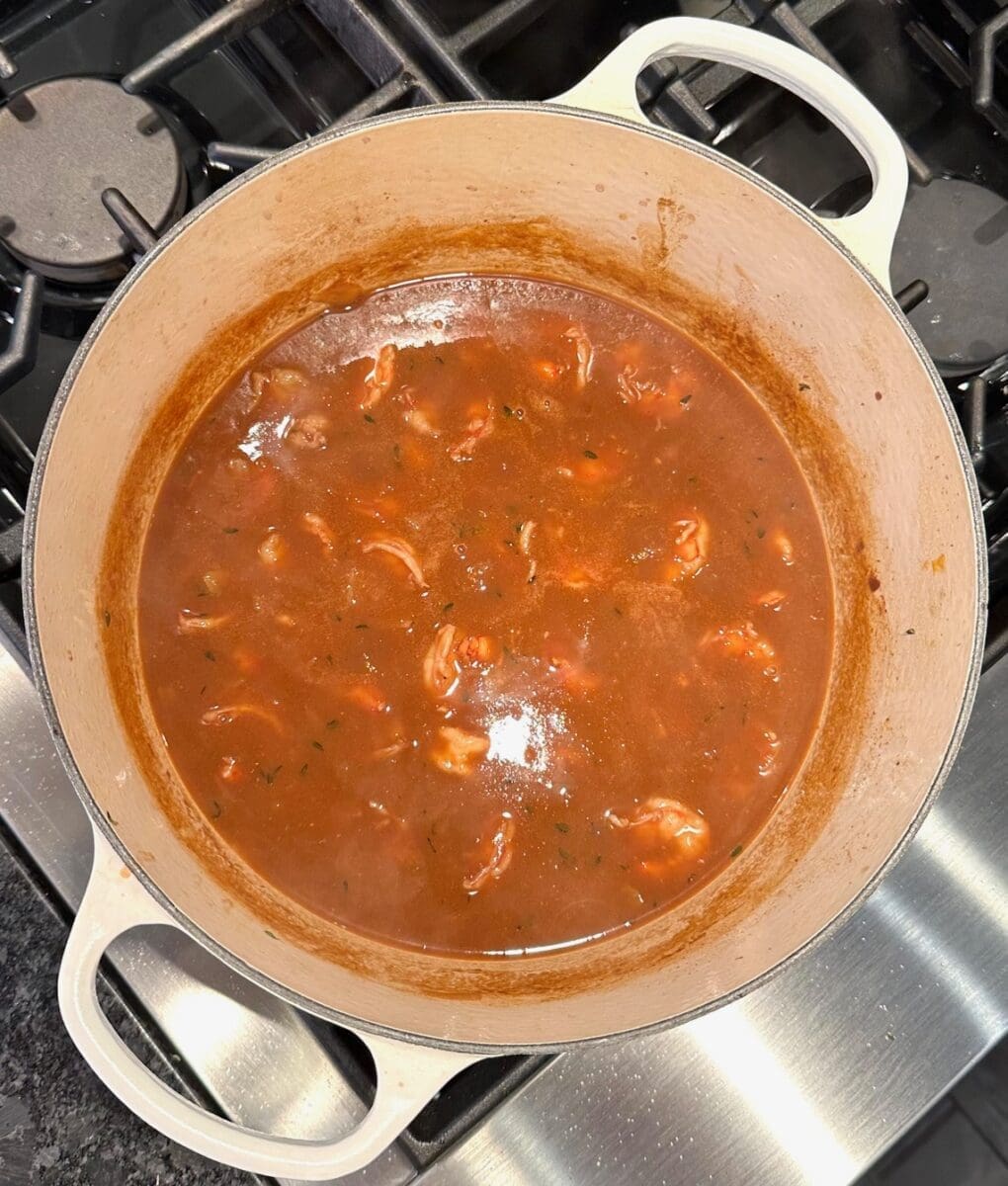 cooked shrimp ready to puree