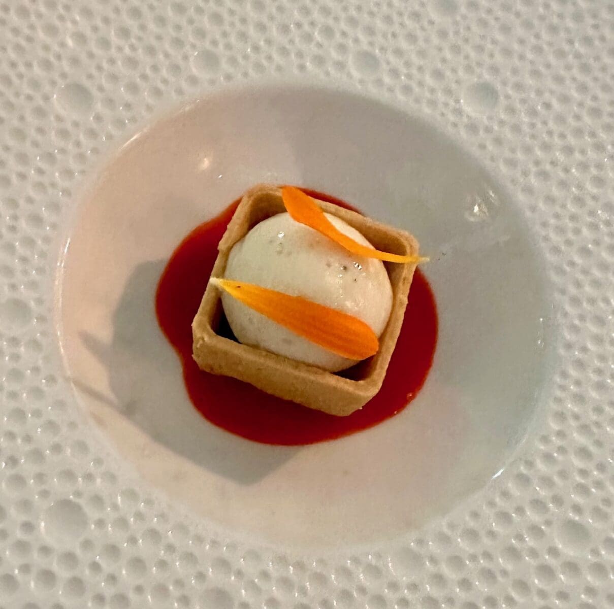 cheese piquillo pepper coulis