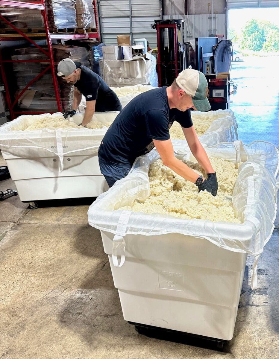 Preparing gelatinized rice for the fermentation vat