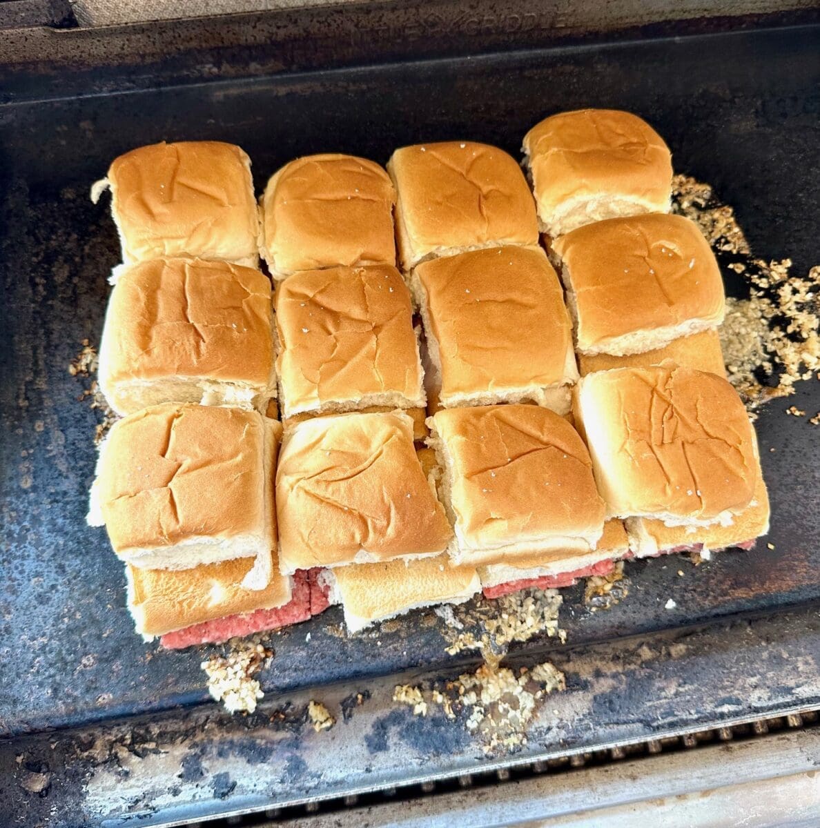 steaming homemade white castle sliders
