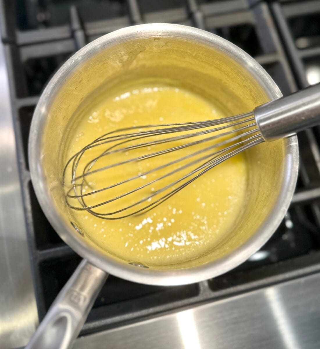 with butter whisked in