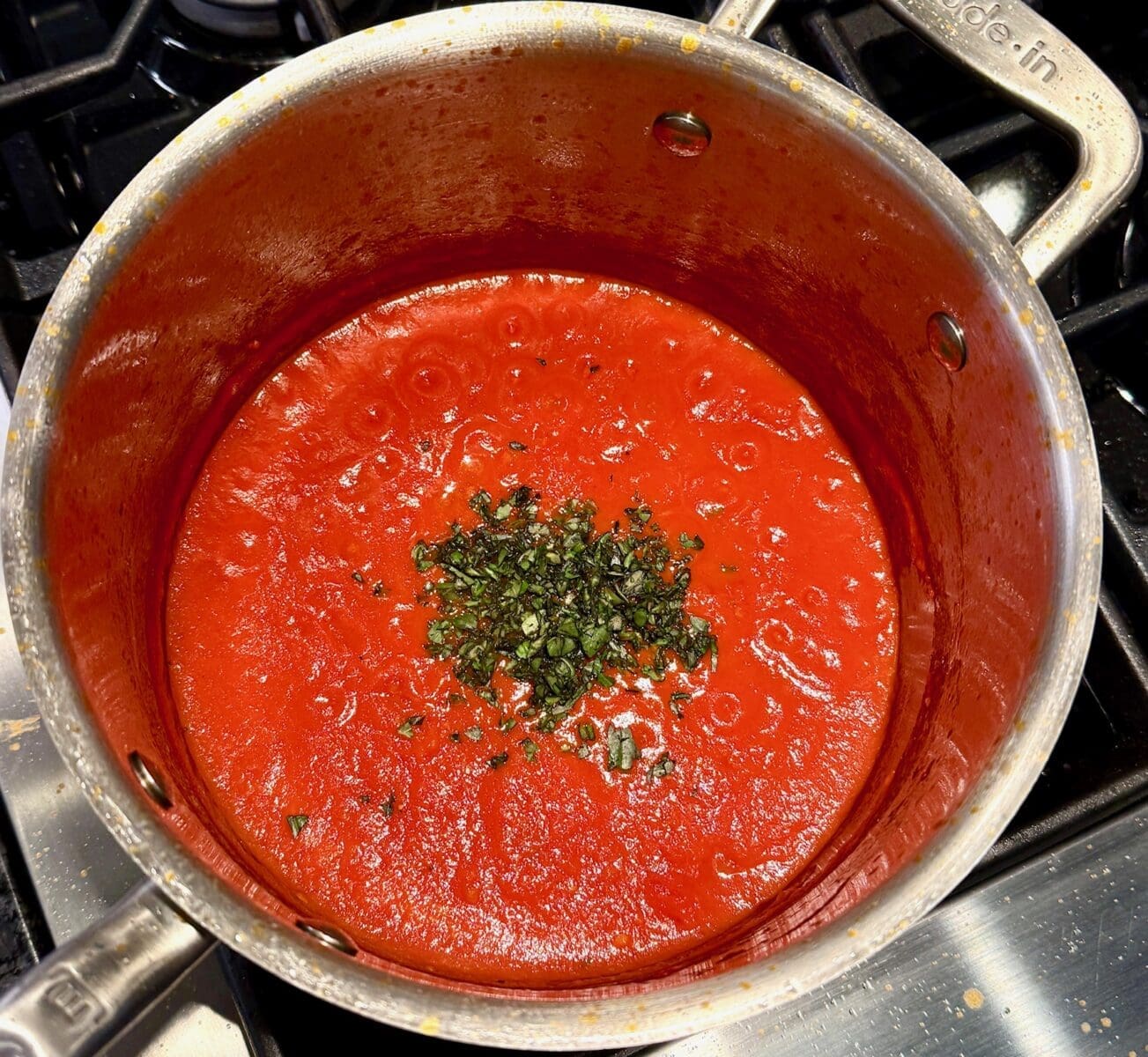 adding the basil