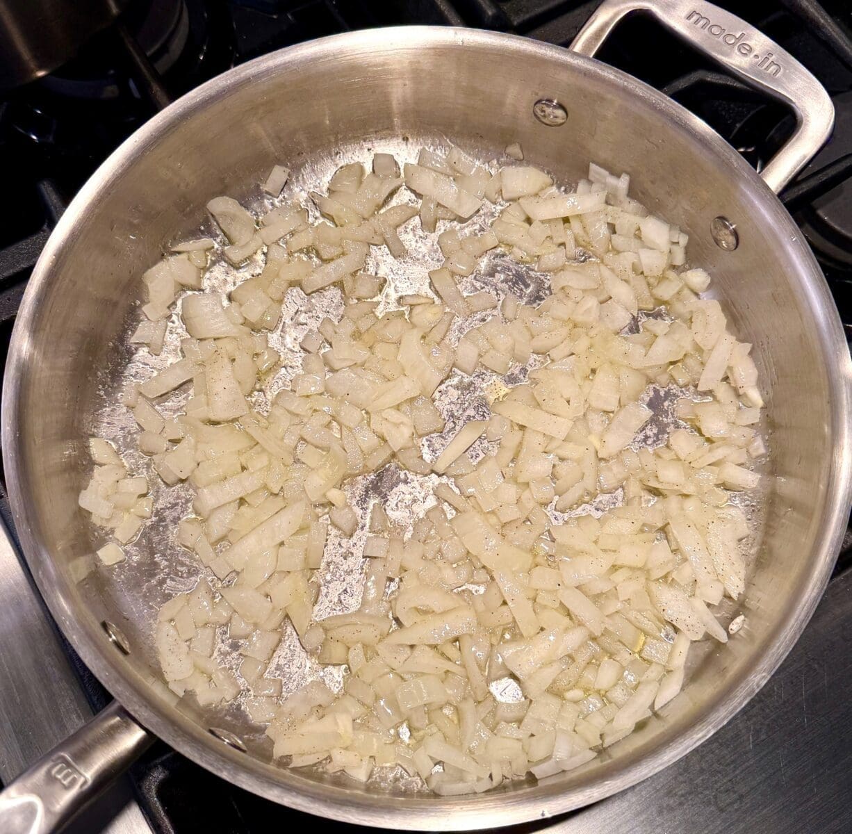 sauteeing onions and garlic