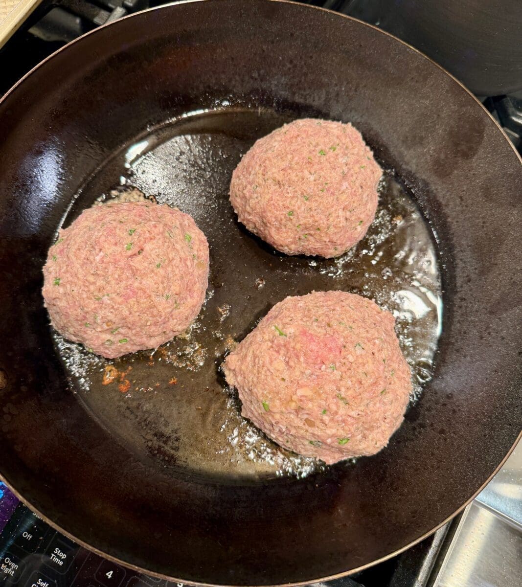 browning the meatballs