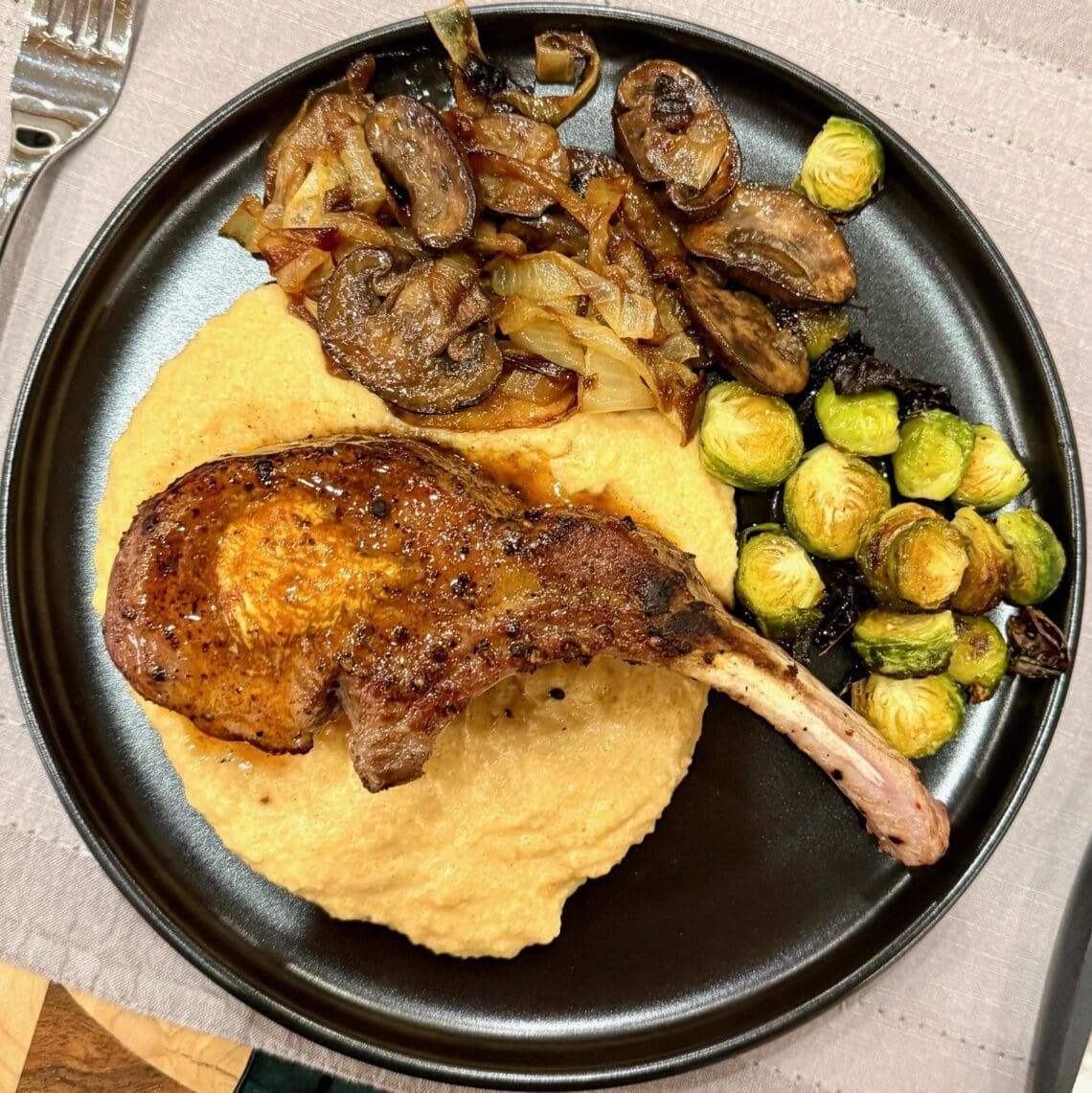 double cut iberico pork chop with smoked paprika butter