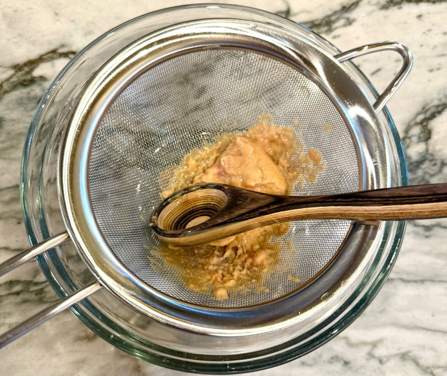 straining foie gras